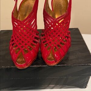 Roberto Cavalli Red Strappy Heels